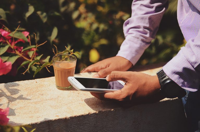 a person holding a phone