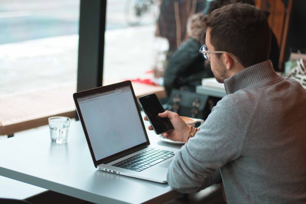 a man using a laptop