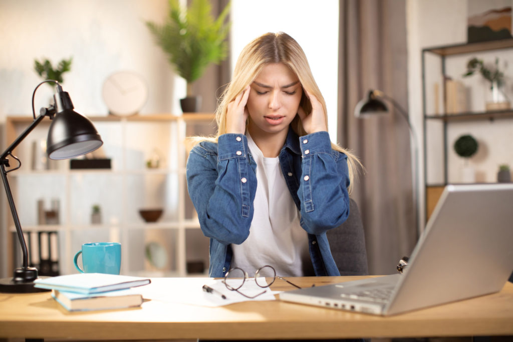 Stressed young lady